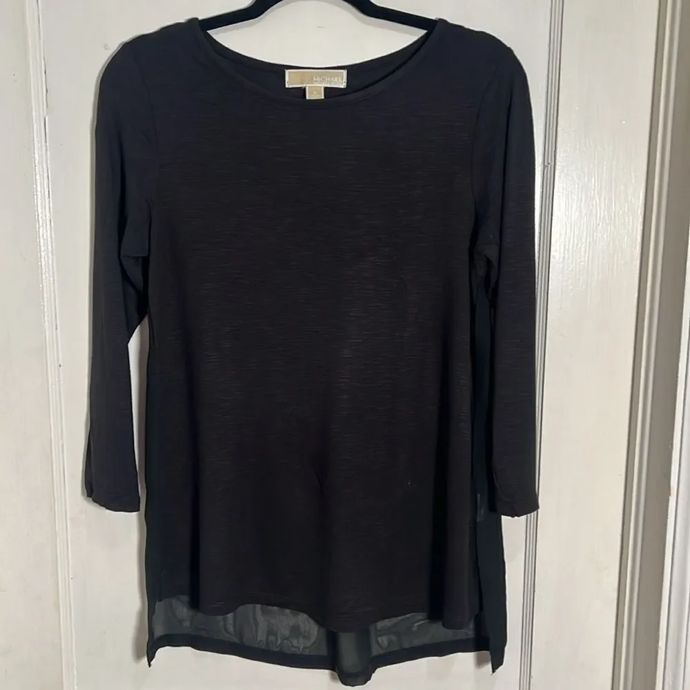 Sexy Michael Kors Sheer Back 3/4 Sleeve Tee - Women's Small - Super soft! Fall!